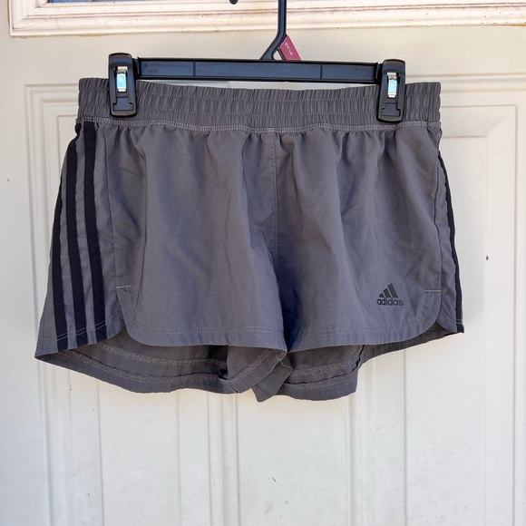 adidas Pants - Adidas Women's Charcoal Shorts size medium with black stripe